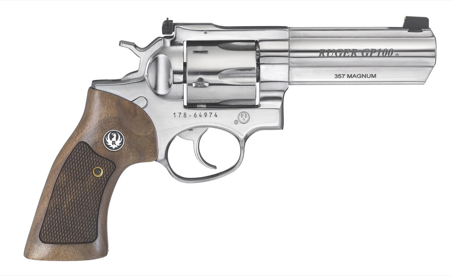 GP100 357MAG 4" HBL POLISH SS