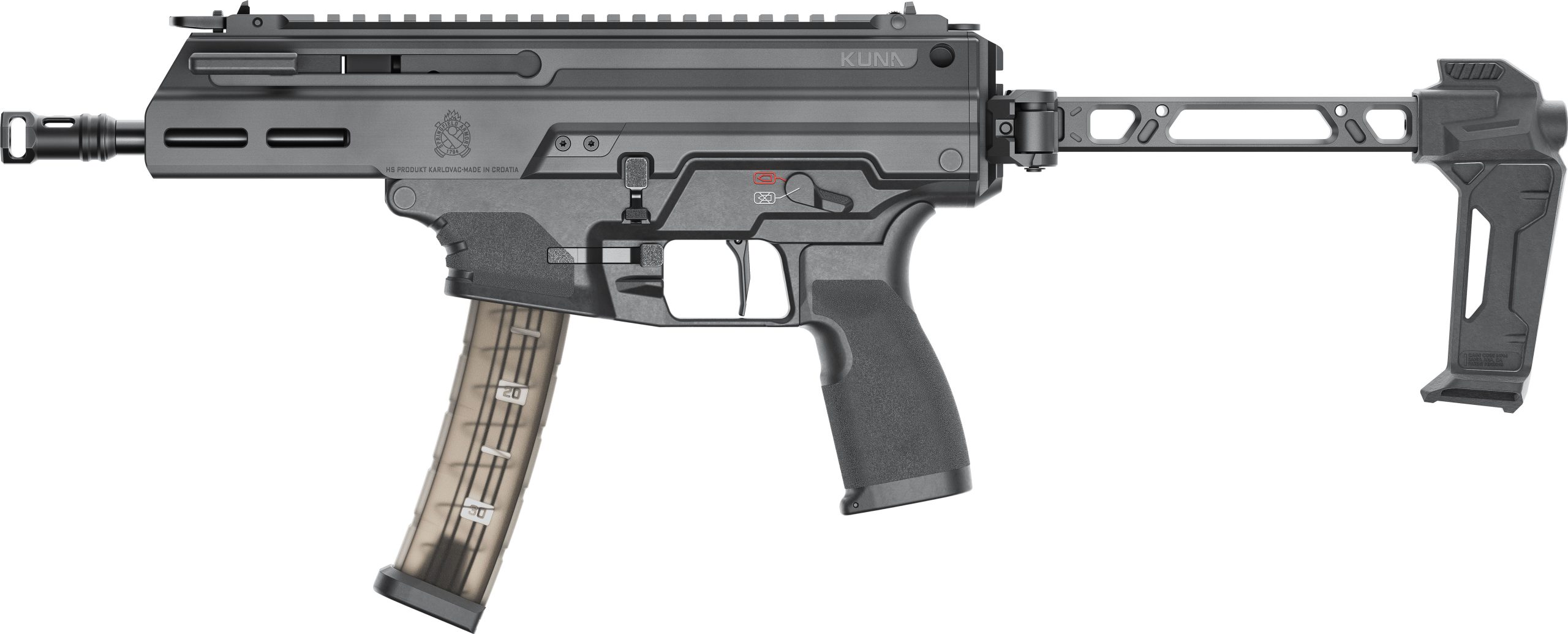 KUNA 9MM 6.1" BLK 30+1 BRACE