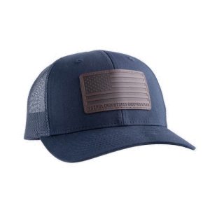 STD LEATHER PATCH TRUCKER NVY