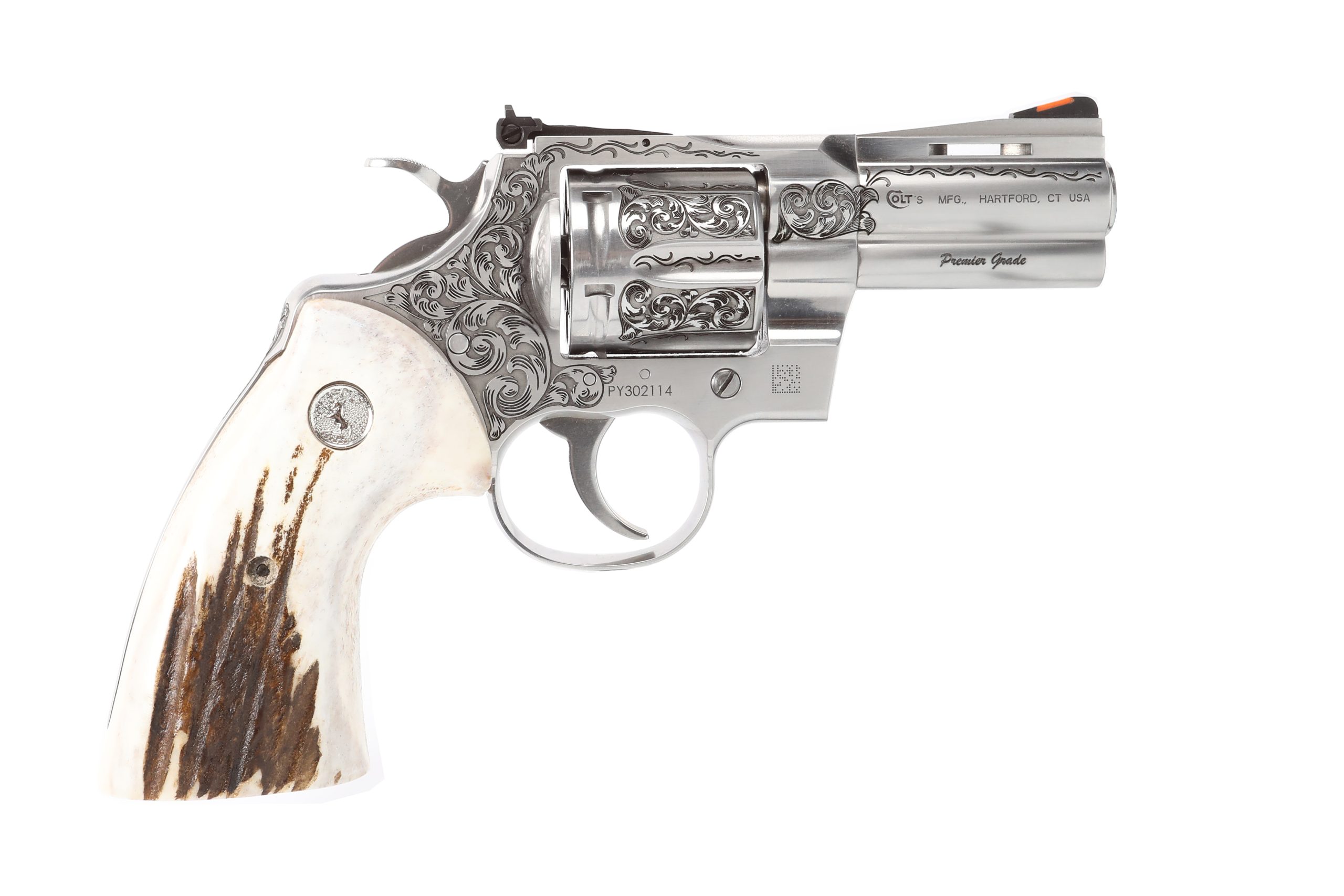 PYTHON 357MAG 3" ENGRAVED/STAG