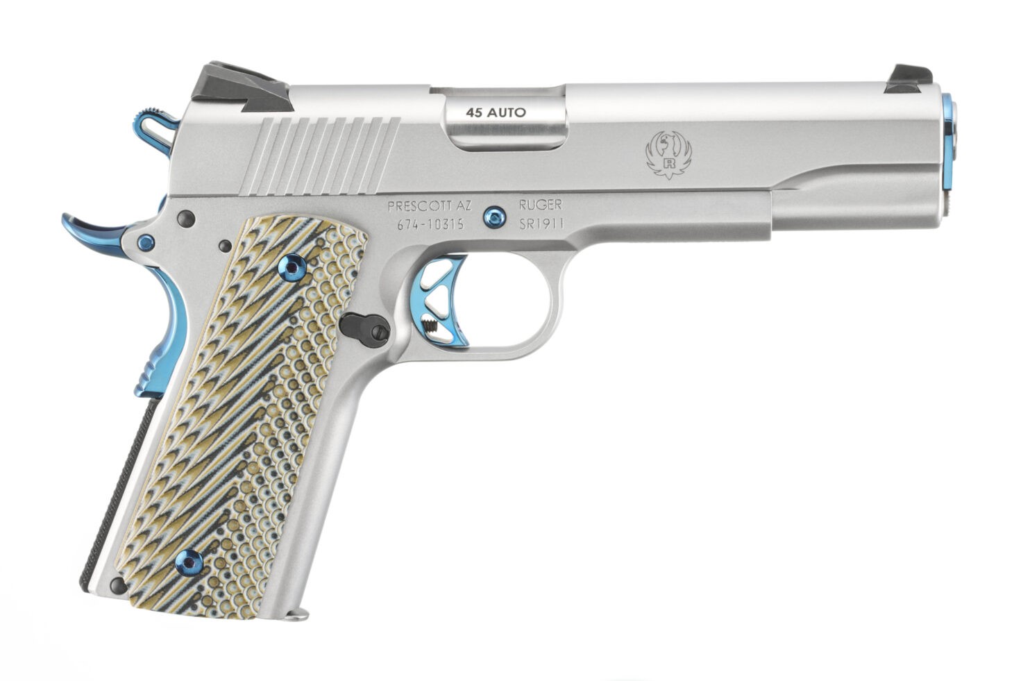 SR1911 45ACP SS/WD 5" BLUE PV#
